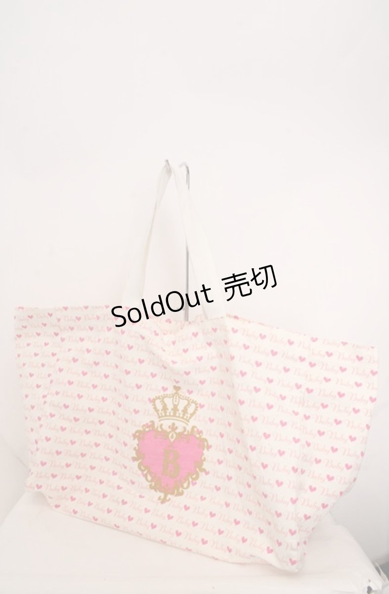 画像1: BABY,THE STARS SHINE BRIGHT / プリドロプリントトートBag  オフシロ×ピンク O-26-05-17-059-BA-BG-IG-ZTK059 (1)