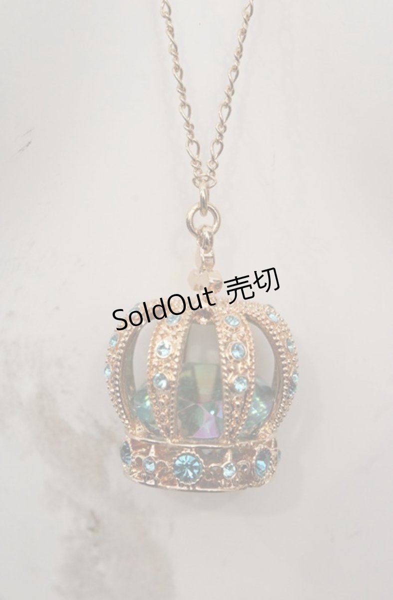 画像1: Chalmiere / 河原町オーパ店オープン記念ノベルティ クラウンネックレス  ゴールド×ブルー O-26-05-17-008-AX-AC-IG-OS (1)