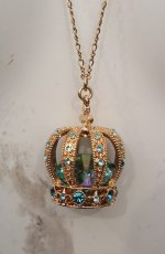画像1: Chalmiere / 河原町オーパ店オープン記念ノベルティ クラウンネックレス  ゴールド×ブルー O-26-05-17-008-AX-AC-IG-OS (1)