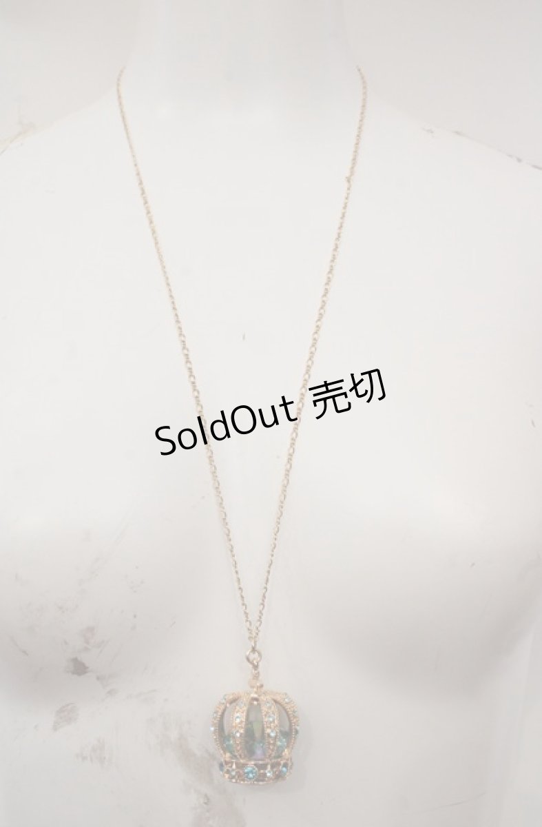 画像2: Chalmiere / 河原町オーパ店オープン記念ノベルティ クラウンネックレス  ゴールド×ブルー O-26-05-17-008-AX-AC-IG-OS (2)
