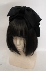 画像1: axes femme / オーガンジーリボンベレー  クロ O-26-05-17-012-AX-AC-IG-OS (1)