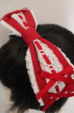 画像2: Chalmiere / 梯子レースリボン型ヘッドドレス  アカ O-26-05-17-016-AX-AC-IG-OS (2)