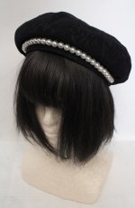 画像1: Lovely Tency / レースパールベレー帽  クロ O-26-05-17-020-LO-AC-IG-OS (1)