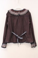 画像5: PINK HOUSE / フリル使いチェックブラウス  アカ系 O-26-05-18-028-LO-BL-OW-OS (5)