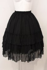 画像1: ATELIER PIERROT / Three-Tiered Ruffle Chiffon Skirt シフォンスカート  ブラック O-26-05-18-005-EL-SK-OW-OS (1)