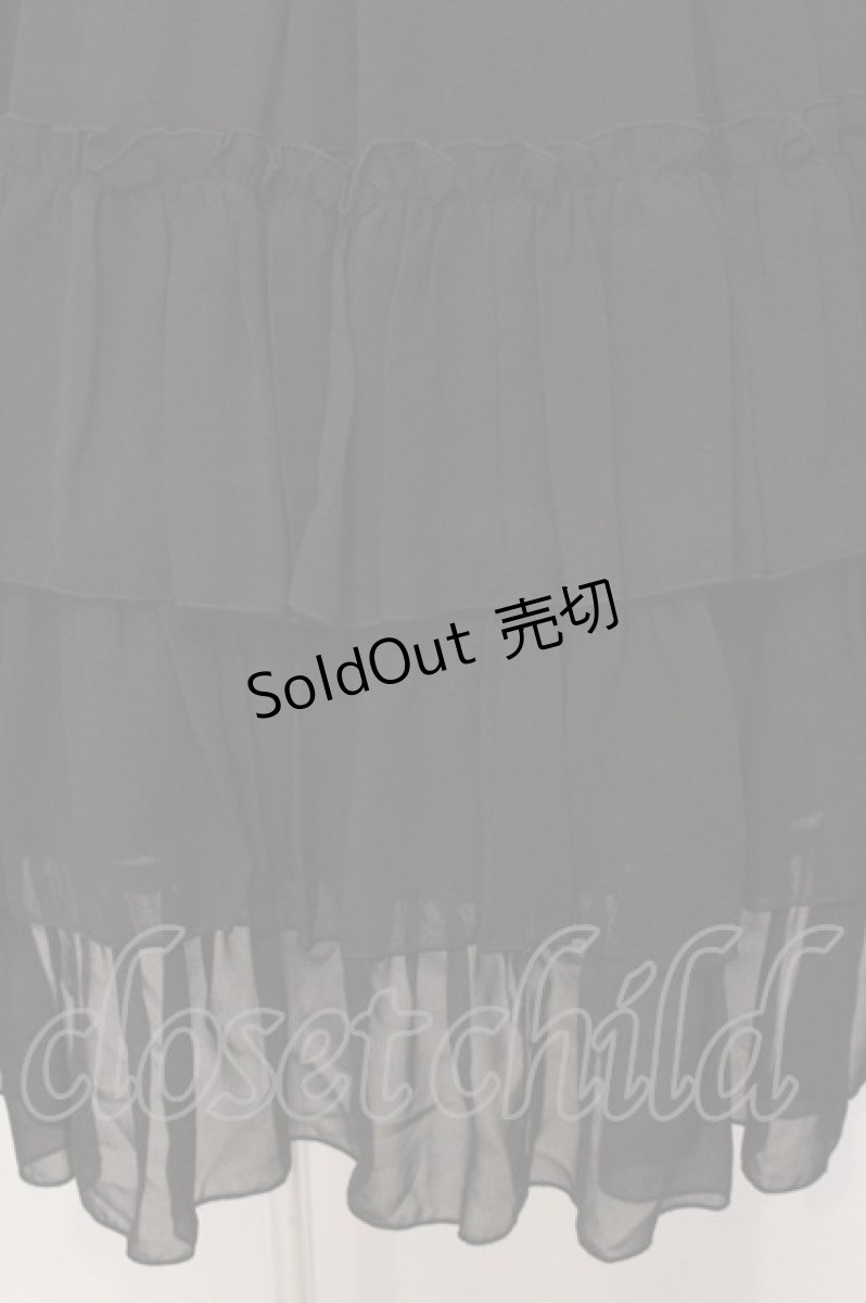 画像2: ATELIER PIERROT / Three-Tiered Ruffle Chiffon Skirt シフォンスカート  ブラック O-26-05-18-005-EL-SK-OW-OS (2)