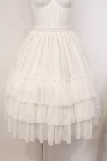 画像1: ATELIER PIERROT / Three-Tiered Ruffle Chiffon Skirt シフォンスカート  ホワイト O-26-05-18-006-EL-SK-OW-OS (1)