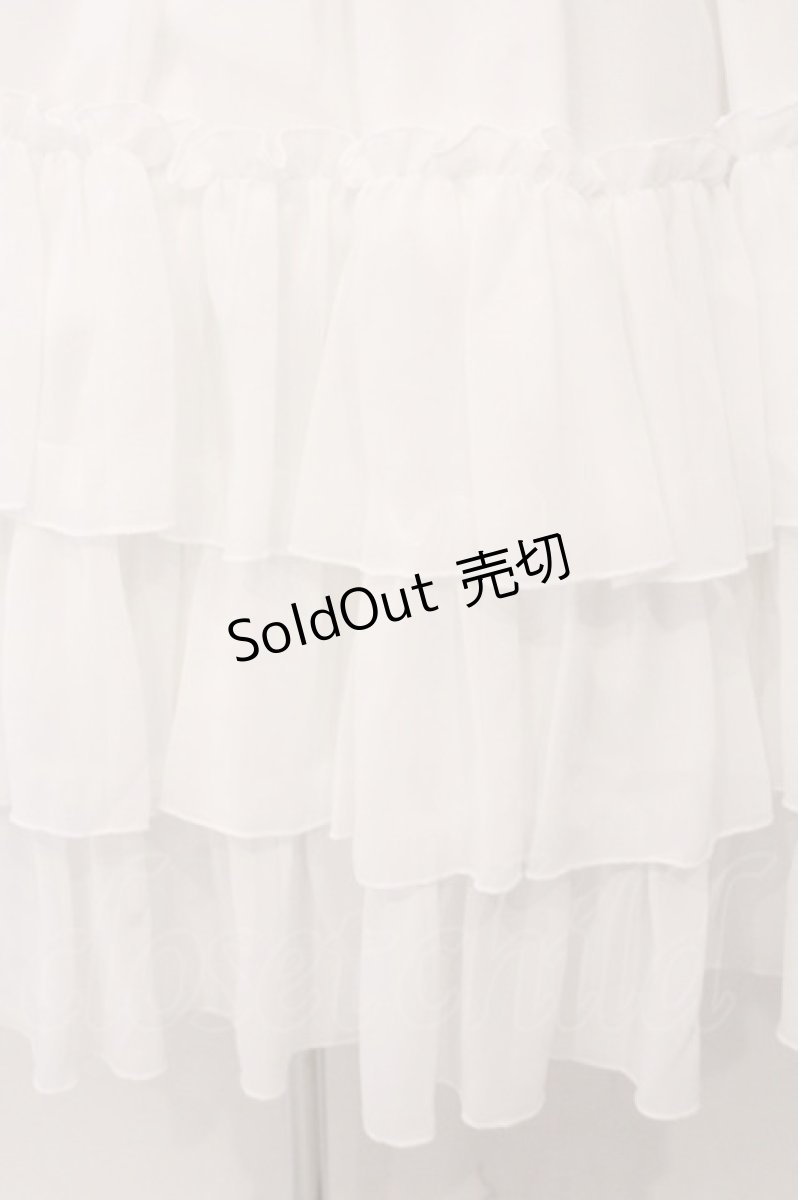 画像2: ATELIER PIERROT / Three-Tiered Ruffle Chiffon Skirt シフォンスカート  ホワイト O-26-05-18-006-EL-SK-OW-OS (2)