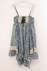 画像1: axes femme / 小花柄2WAYチュニック M ブルー×アイボリー O-26-05-18-049-AX-TO-IG-OS (1)