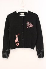 画像1: Shirley Temple / ねこワッペンカーディガン 150cm クロ×ピンク O-26-05-18-051-ET-TO-IG-OS (1)