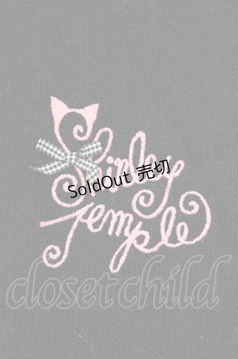 画像2: Shirley Temple / ねこワッペンカーディガン 150cm クロ×ピンク O-26-05-18-051-ET-TO-IG-OS (2)