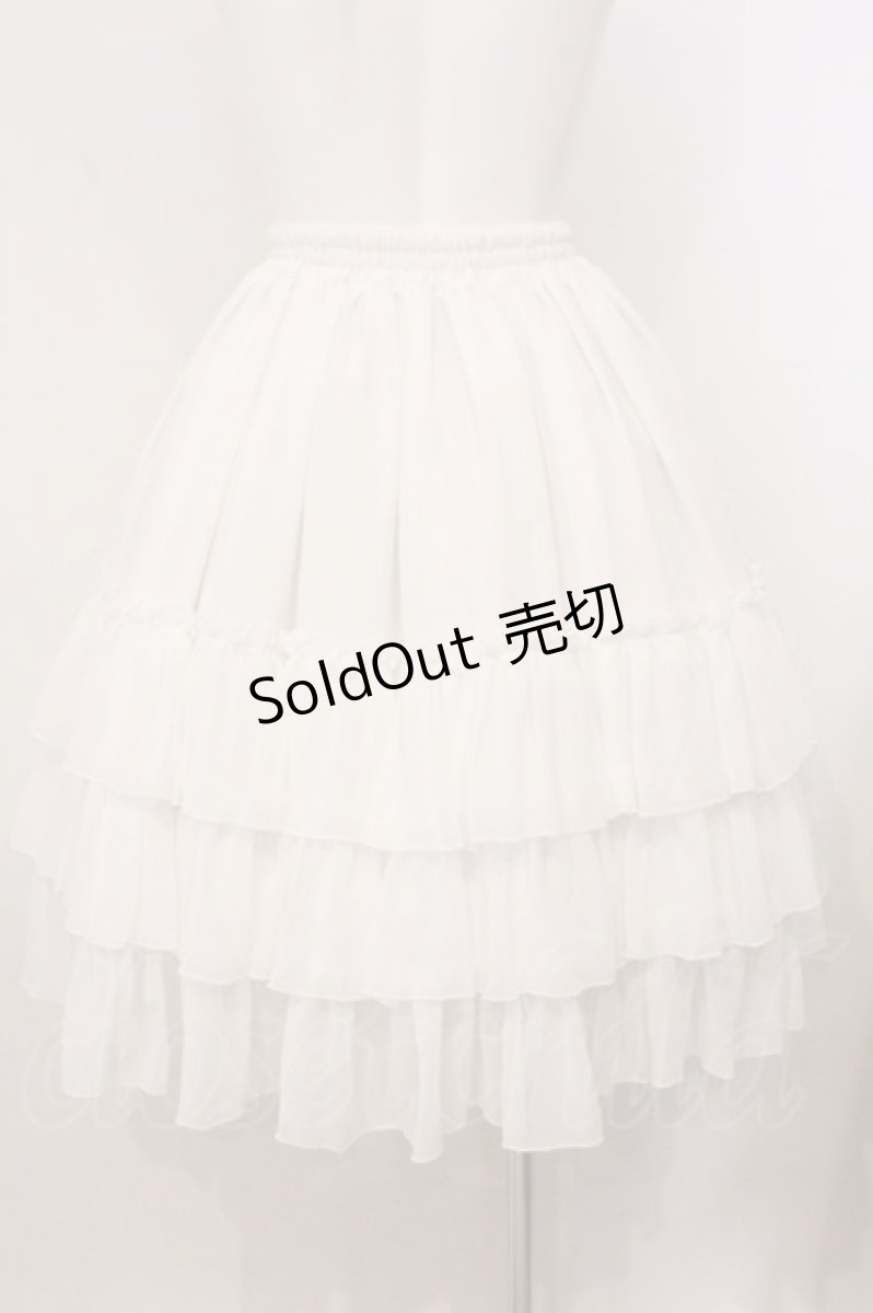 画像4: ATELIER PIERROT / Three-Tiered Ruffle Chiffon Skirt シフォンスカート  ホワイト O-26-05-18-006-EL-SK-OW-OS (4)
