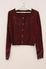 画像1: axes femme POETIQUE / ドリーム刺繍入りカーディガン M アカ O-26-05-18-057-AX-TO-IG-OS (1)