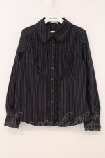 画像1: axes femme / タイ付きストライプブラウス M ネイビー O-26-05-18-058-AX-BL-IG-OS (1)