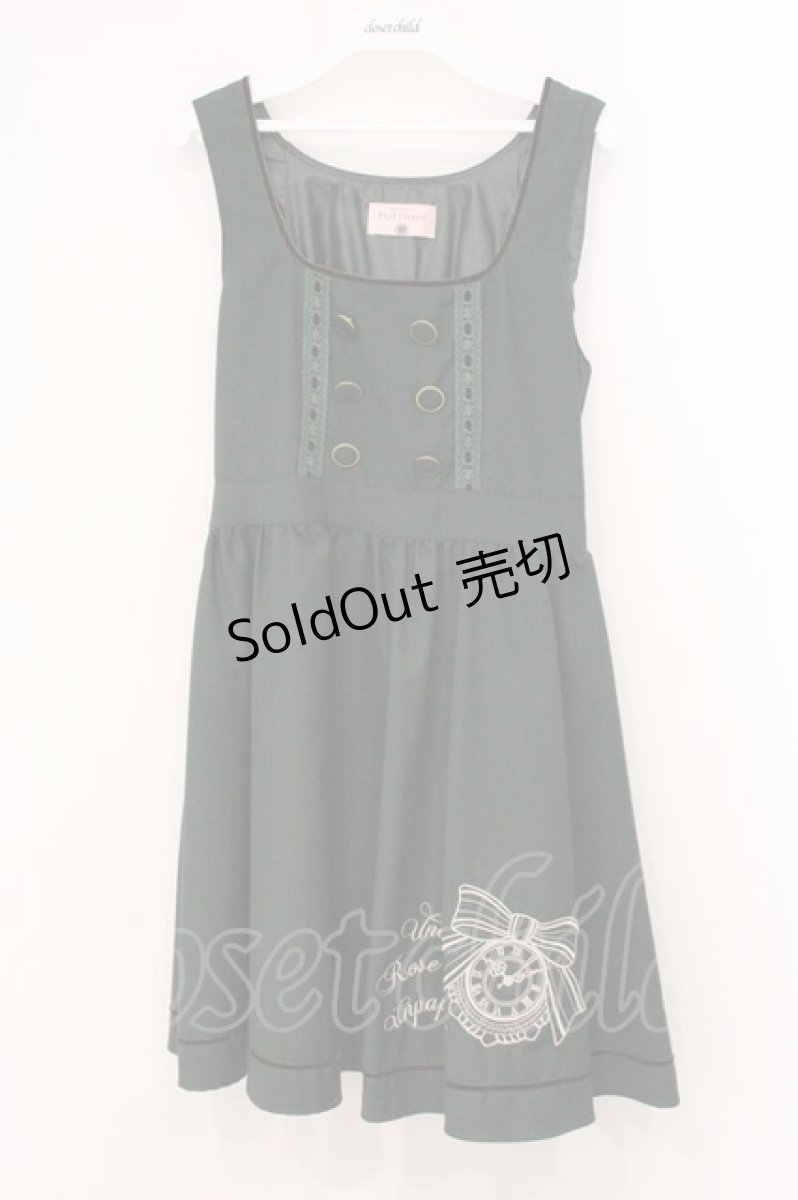 画像1: axes femme POETIQUE / 時計刺繍ジャンスカ M グリーン O-26-05-18-060-AX-OP-IG-OS (1)