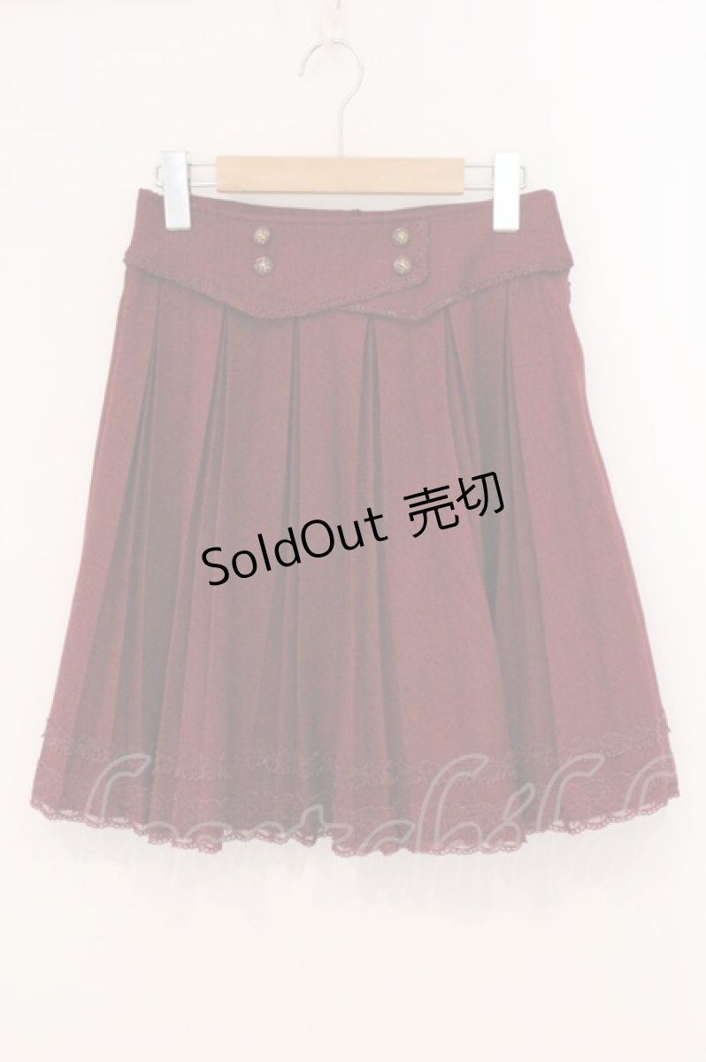 画像1: axes femme / カマーベルト風プリーツスカート M ワイン O-26-05-18-061-AX-SK-IG-OS (1)