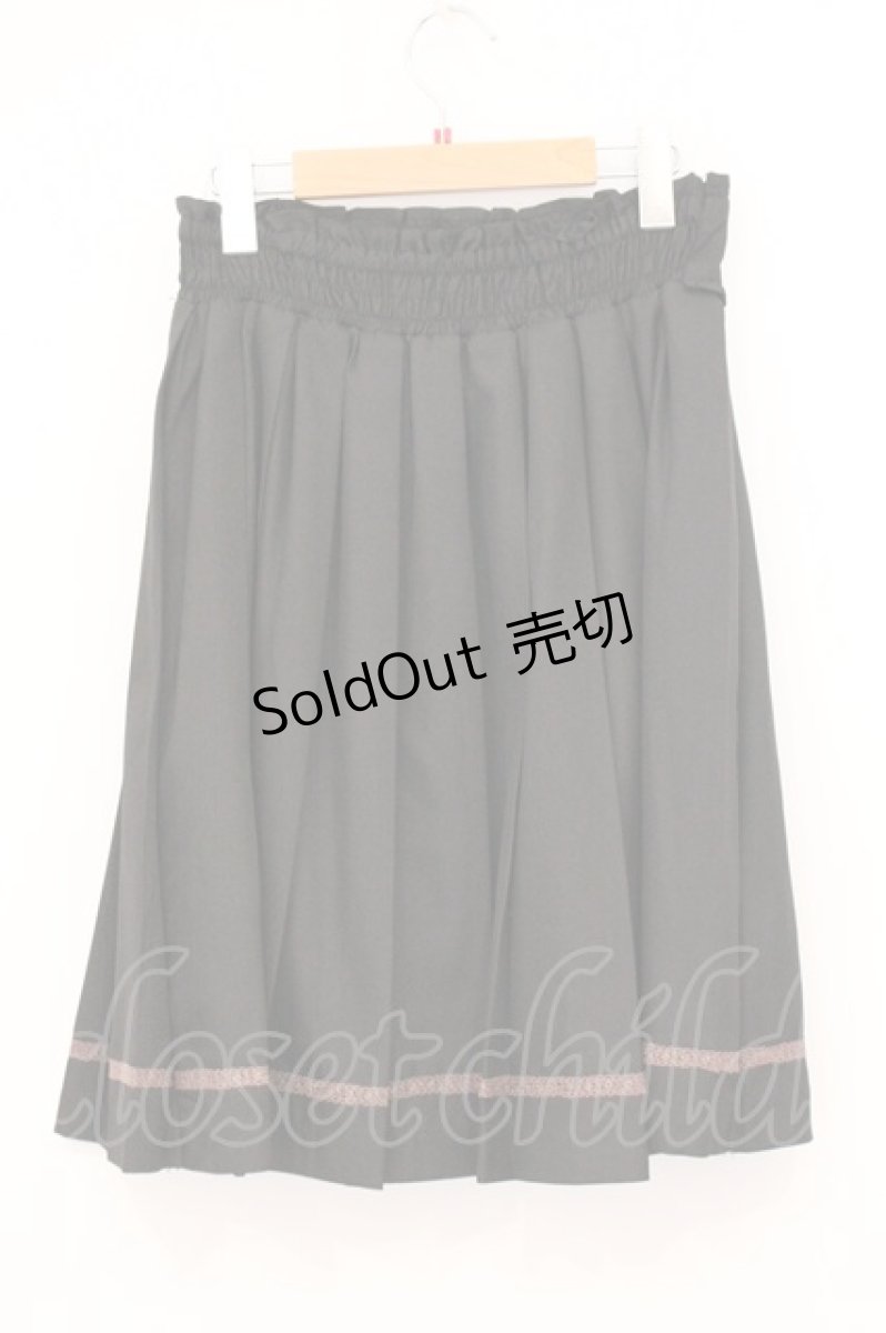 画像3: axes femme POETIQUE / ロゴ刺繍プリーツスカート M クロ O-26-05-18-063-AX-SK-IG-OS (3)