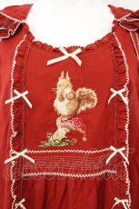 画像2: PINK HOUSE / ウィンターフォレストトリート刺繍タブリエ  アカ O-26-05-18-016-LO-OP-OW-OS (2)
