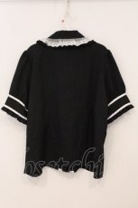 画像4: DearMyLove / はしごレースリボンフリルブラウス 4L クロ×シロ O-26-05-19-050-LO-BL-OW-OS (4)