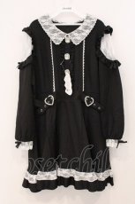 画像1: DearMyLoveWhip / キラキラビジューレース重ねフリルワンピース 5L クロ×シロ O-26-05-19-051-LO-OP-OW-OS (1)