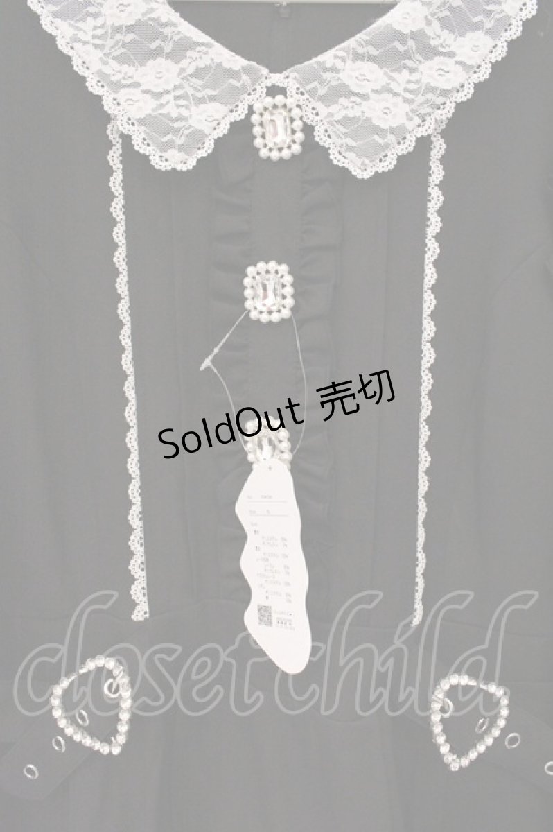 画像2: DearMyLoveWhip / キラキラビジューレース重ねフリルワンピース 5L クロ×シロ O-26-05-19-051-LO-OP-OW-OS (2)