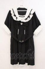 画像1: DearMyLove / セーラービジューレースフリルワンピース 4L クロ×シロ O-26-05-19-052-LO-OP-OW-OS (1)