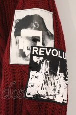 画像2: KMK(KINGLY MASK) / ショルダージップワッペンケーブルビッグニット  ワイン O-26-05-19-060-LO-TO-OW-OS (2)