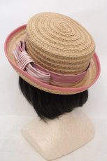 画像3: Jane Marple / ストライプリボン　ストローハット  ナチュラル×ピンク O-26-05-19-1036-JM-AC-IG-ZT0520D (3)