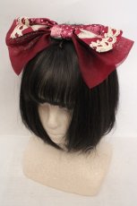 画像1: MA MAXICIMAM / 黒猫アリスのマジカルダイヤ柄の不思議な懐中時計カチューシャ  アカ O-26-05-19-1041-LO-AC-IG-ZT0520D (1)
