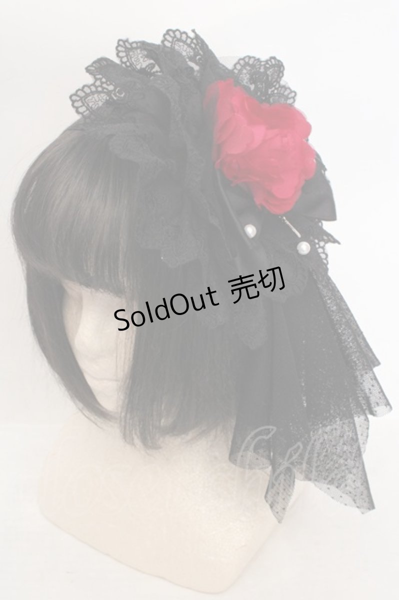 画像1: ATELIER PIERROT / 薔薇レースカチューシャ  レッド×ブラック O-26-05-19-1044-EL-TO-IG-ZT169 (1)