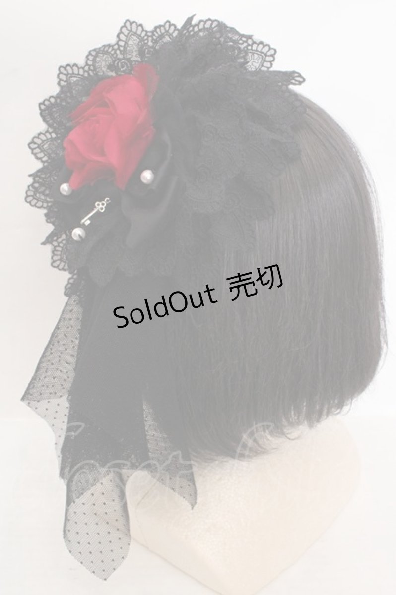 画像3: ATELIER PIERROT / 薔薇レースカチューシャ  レッド×ブラック O-26-05-19-1044-EL-TO-IG-ZT169 (3)