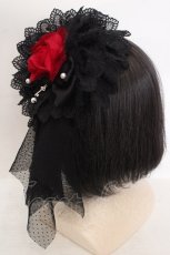 画像3: ATELIER PIERROT / 薔薇レースカチューシャ  レッド×ブラック O-26-05-19-1044-EL-TO-IG-ZT0520D (3)