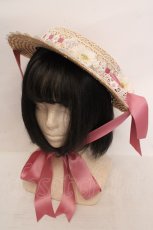 画像1: Chalmiere / フラワーサマーハット  ピンク O-26-05-19-1045-AX-AC-OW-ZT0520D (1)