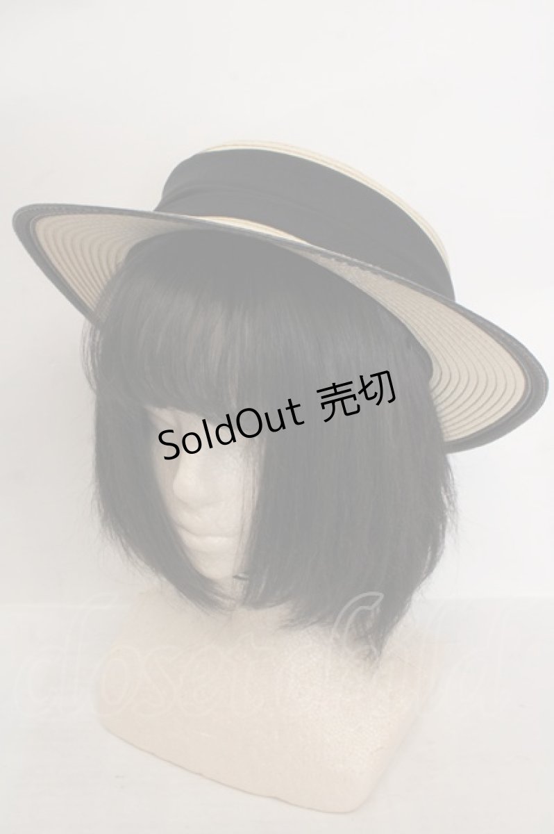 画像1: an another angelus / 配色ブリムバックリボンキャノチェ  オフシロ×クロ O-26-05-19-1051-CA-AC-OW-OS (1)