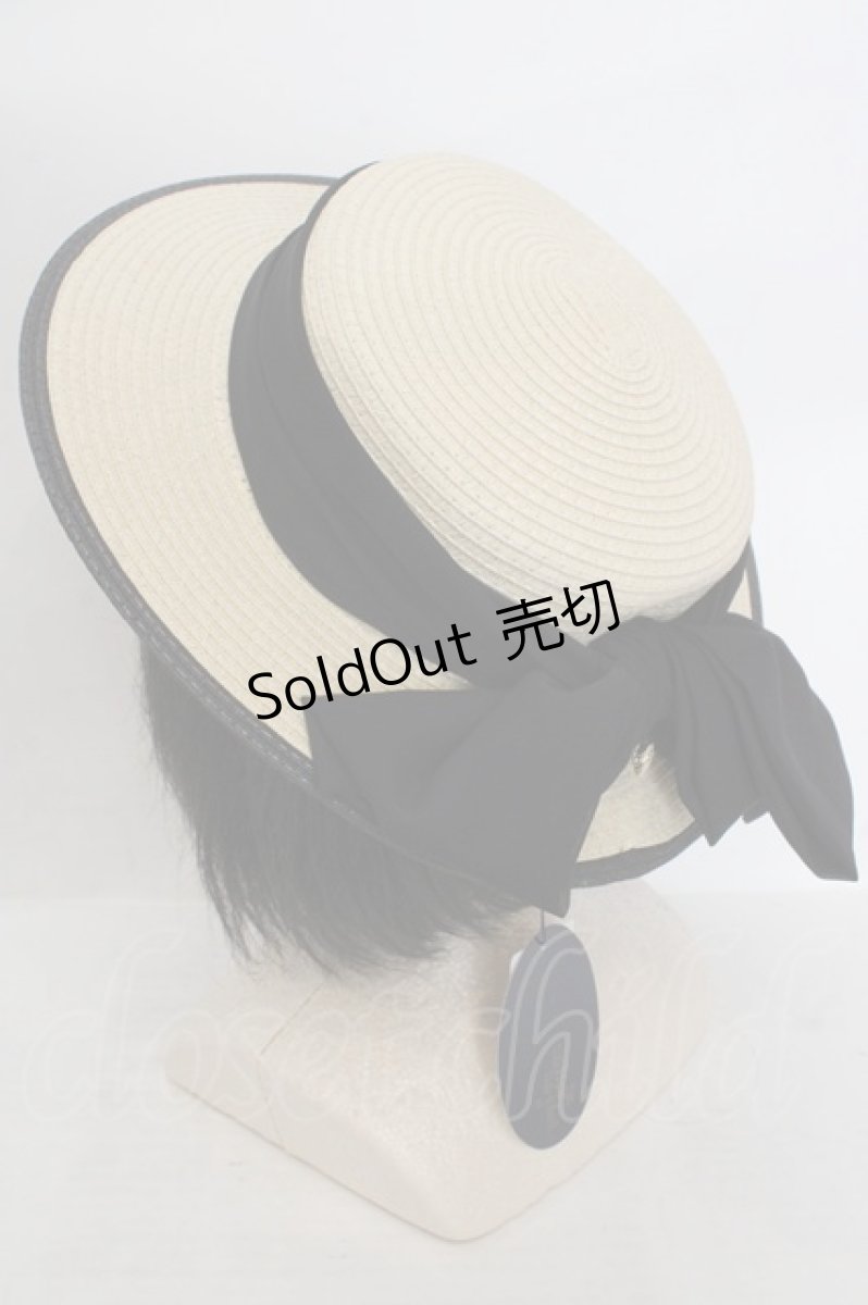 画像2: an another angelus / 配色ブリムバックリボンキャノチェ  オフシロ×クロ O-26-05-19-1051-CA-AC-OW-OS (2)