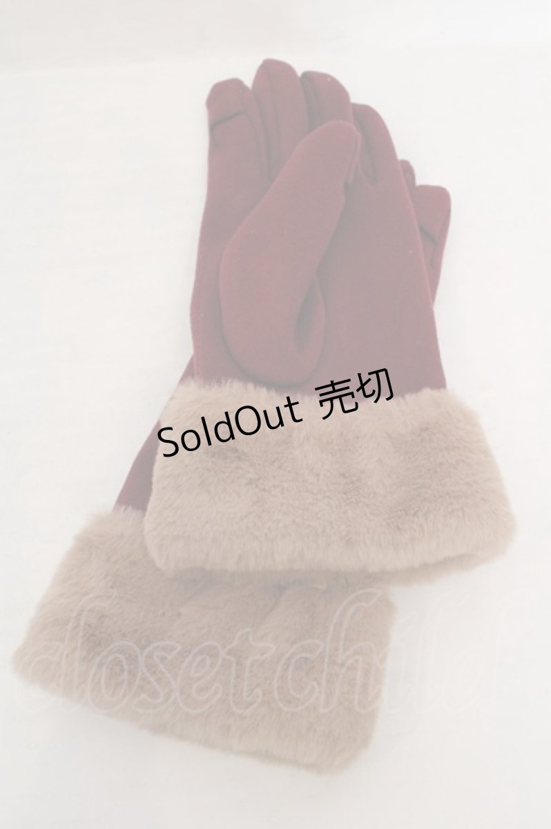画像2: axes femme / 猫刺繍手袋  ボルドー O-26-05-19-1057-AX-ZA-YM-OS (2)