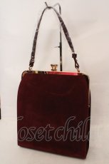 画像2: an another angelus / カメオローズ刺繍スクエアがま口バッグ  ボルドー O-26-05-19-1015-CA-BG-OW-OS (2)