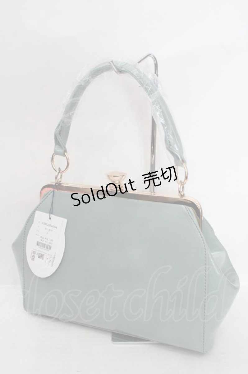 画像2: an another angelus / ブーケ刺繍ワイドがま口バッグ  ミント O-26-05-19-1025-CA-BG-OW-OS (2)