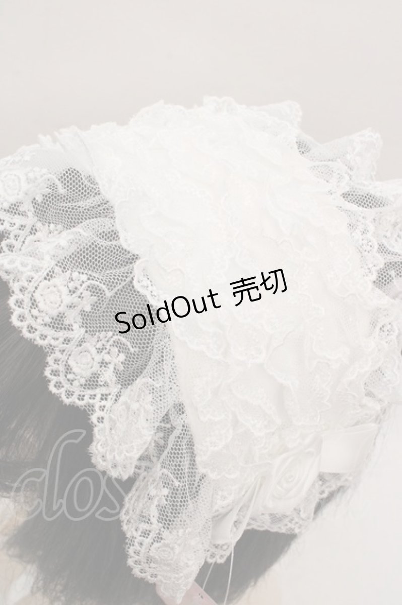 画像2: metamorphose / バラモチーフつきチュールレースヘッドドレス  オフシロ O-26-05-19-1032-ME-AC-IG-ZT421 (2)