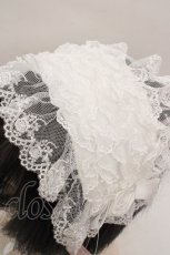 画像2: metamorphose / バラモチーフつきチュールレースヘッドドレス  オフシロ O-26-05-19-1032-ME-AC-IG-ZT0520D (2)