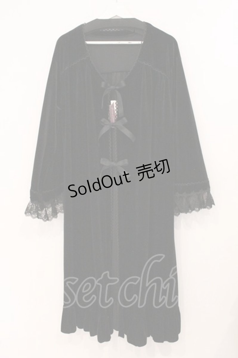 画像1: Kurumi Collaboration / STAベロアCLKガウン マダムノクターンガウン L クロ O-26-05-19-085-LO-JA-IG-OS (1)