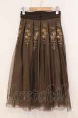 画像1: an another angelus / アンティークローズ刺繍チュールタックスカート F ブラウン O-26-05-19-095-CA-SK-OW-OS (1)