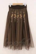 画像4: an another angelus / アンティークローズ刺繍チュールタックスカート F ブラウン O-26-05-19-095-CA-SK-OW-OS (4)