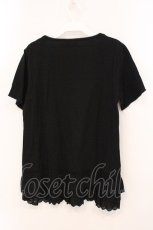 画像4: PINK HOUSE / コットンレースフリルTシャツ 4(L) クロ O-26-05-19-125-LO-TO-IG-OS (4)