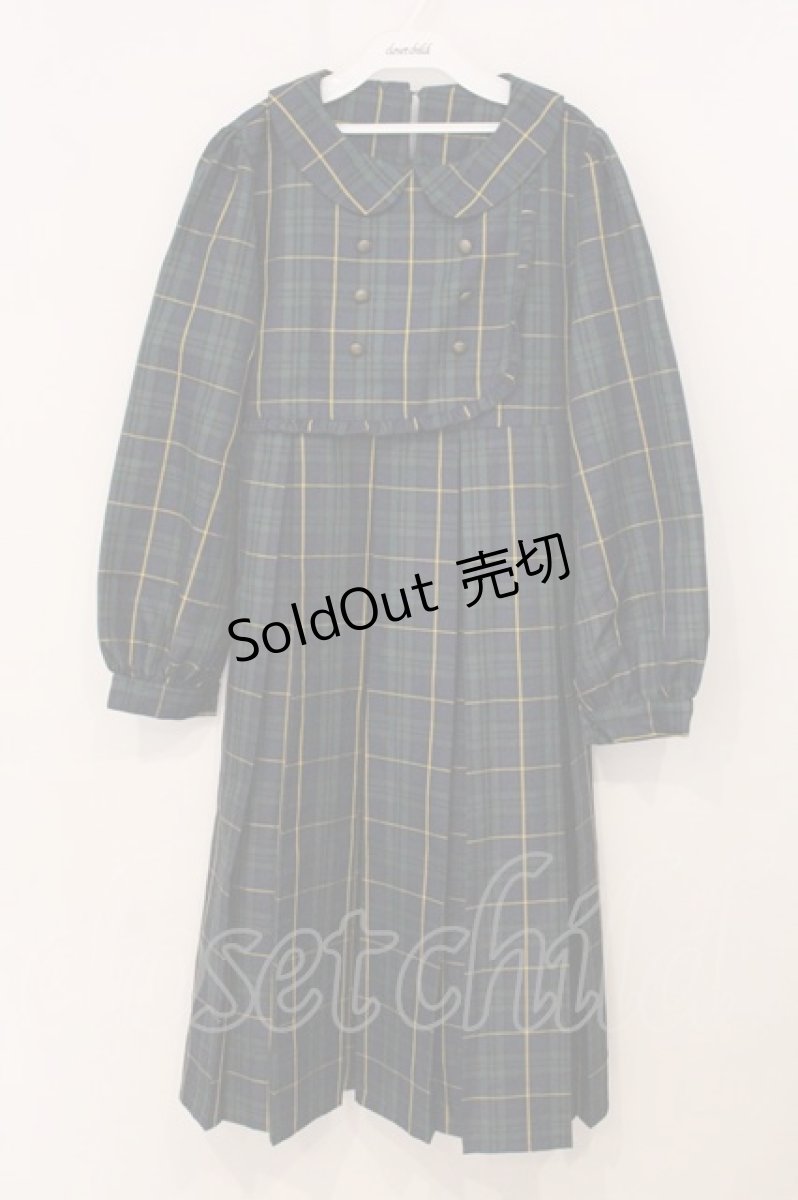 画像1: FLC / MINA*タータンチェックワンピース L グリーン系 O-26-05-19-030-LO-OP-IG-OS (1)