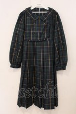 画像1: FLC / MINA*タータンチェックワンピース L グリーン系 O-26-05-19-030-LO-OP-IG-OS (1)
