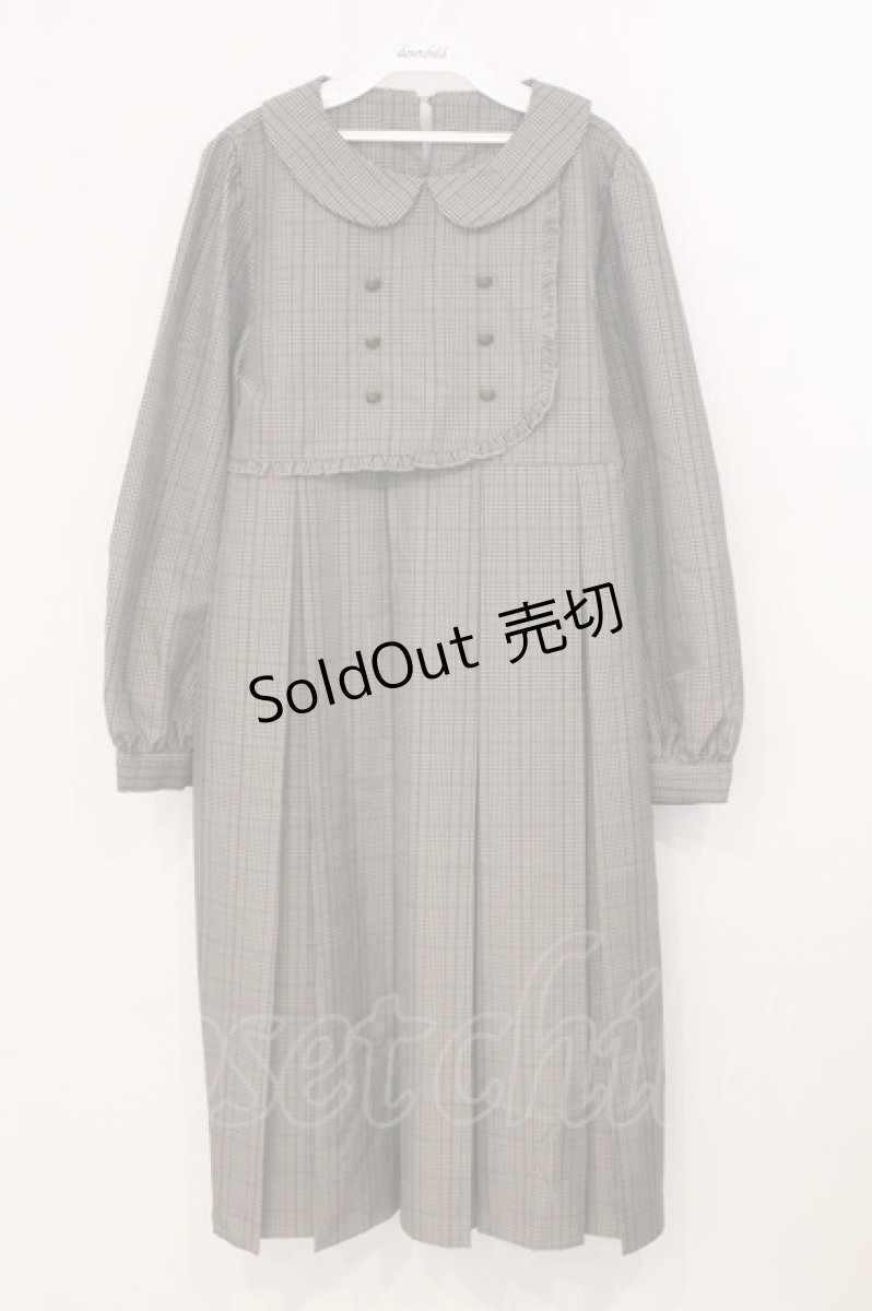 画像1: FLC / チェック柄ボックスプリーツワンピース L ベージュ×クロ O-26-05-19-032-LO-OP-IG-OS (1)