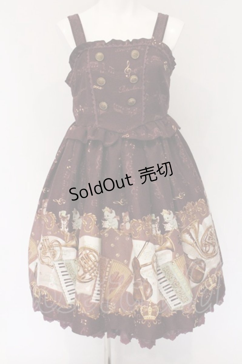 画像1: axes femme kawaii / メロディキャットワンピース M ワイン O-26-05-20-037-AX-OP-OW-OS (1)