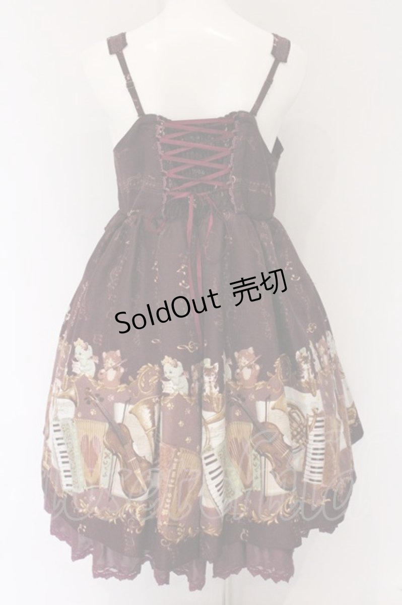 画像5: axes femme kawaii / メロディキャットワンピース M ワイン O-26-05-20-037-AX-OP-OW-OS (5)