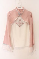 画像1: Amavel / パンダと寿桃の中華菓子ブラウス F ピンク O-26-05-20-046-CA-BL-OW-OS (1)